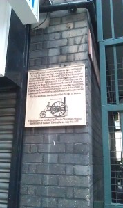 Leather Lane self-erected plaque